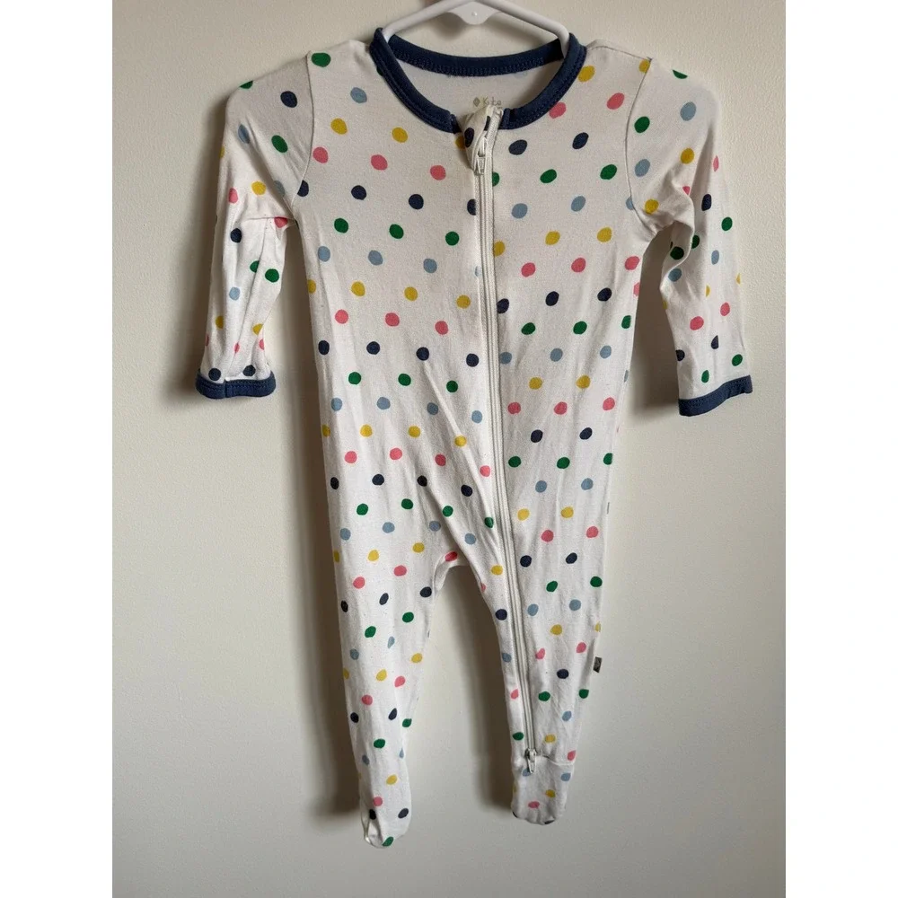Kyte Baby Bamboo Footie Sleeper Multi Color Polka Dot 3-6 Months